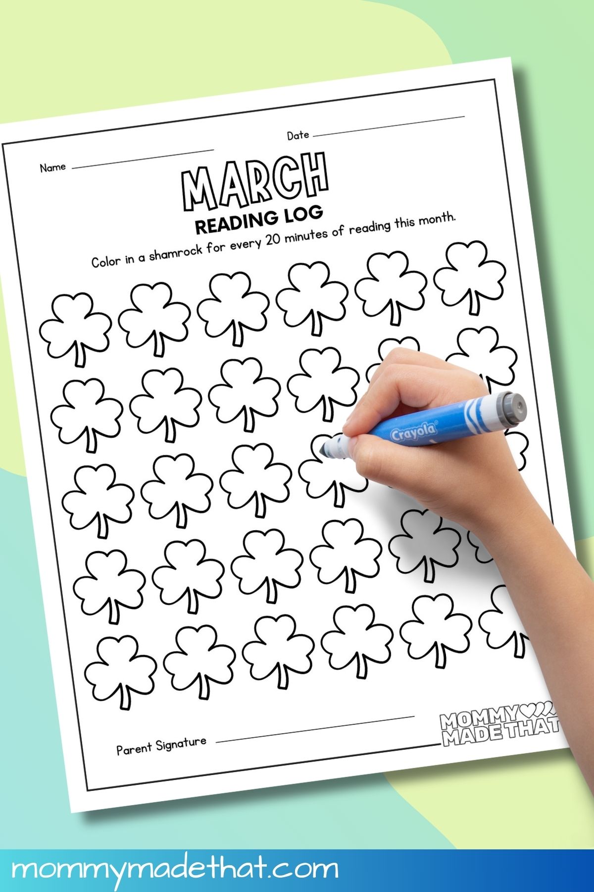 march reading log (free printable)